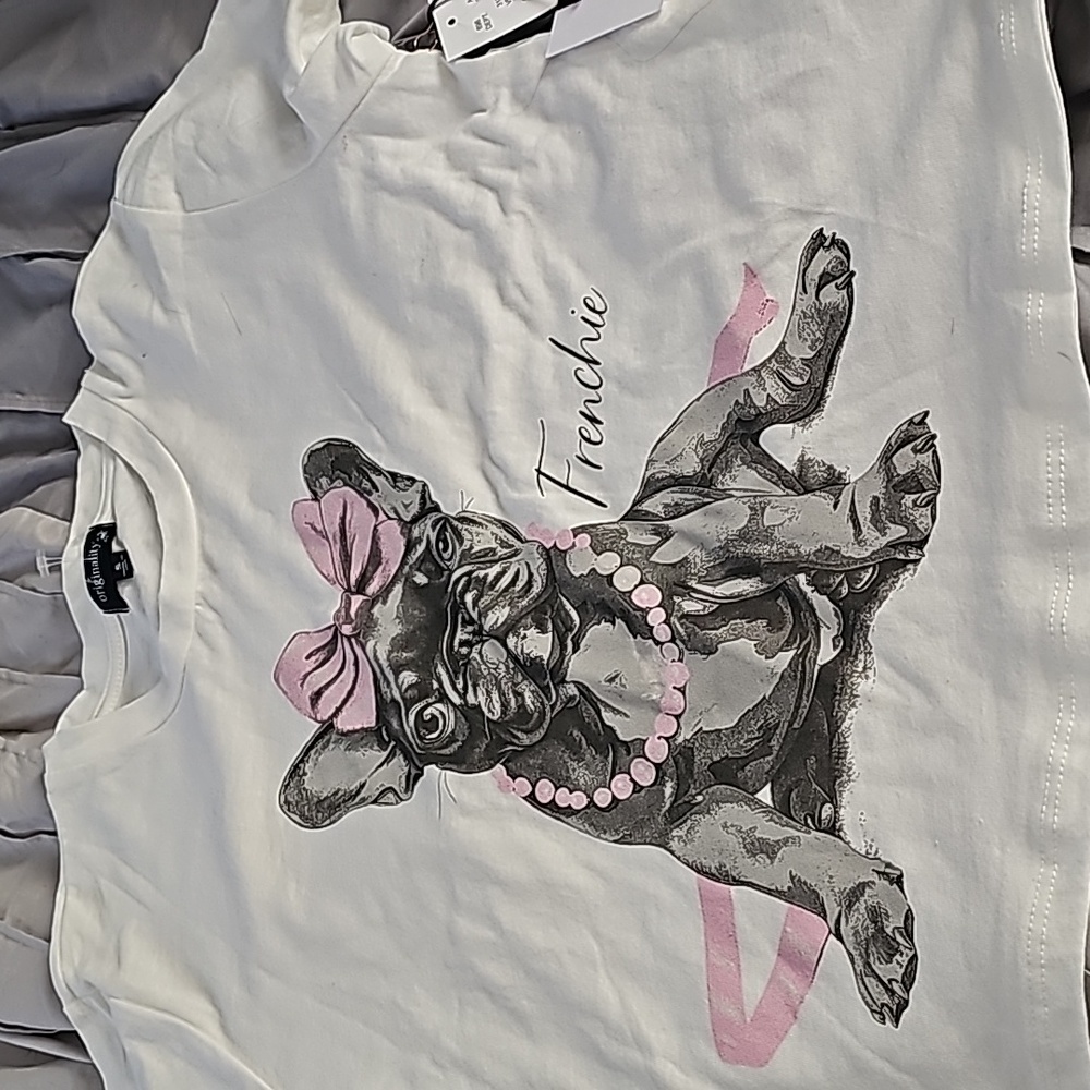 Originality Brand Created by La La Land Creative Co. Frenchie Crop Style Tee.